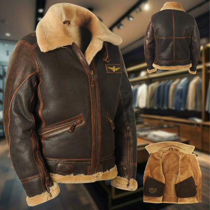 MANSSINO™ | Aviator Leather Jacket