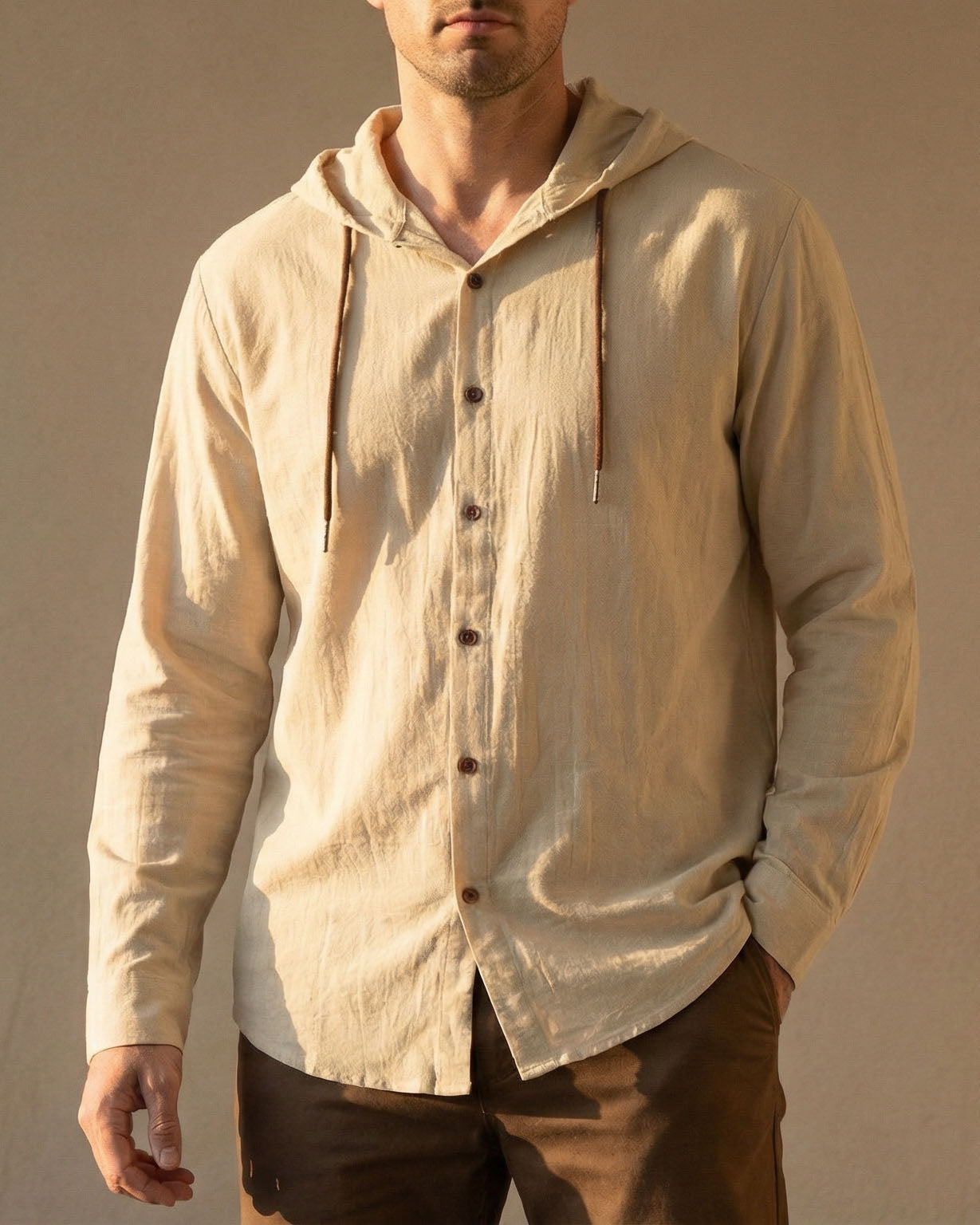 MANSSINO™ | Hooded Linen Blend Shirt