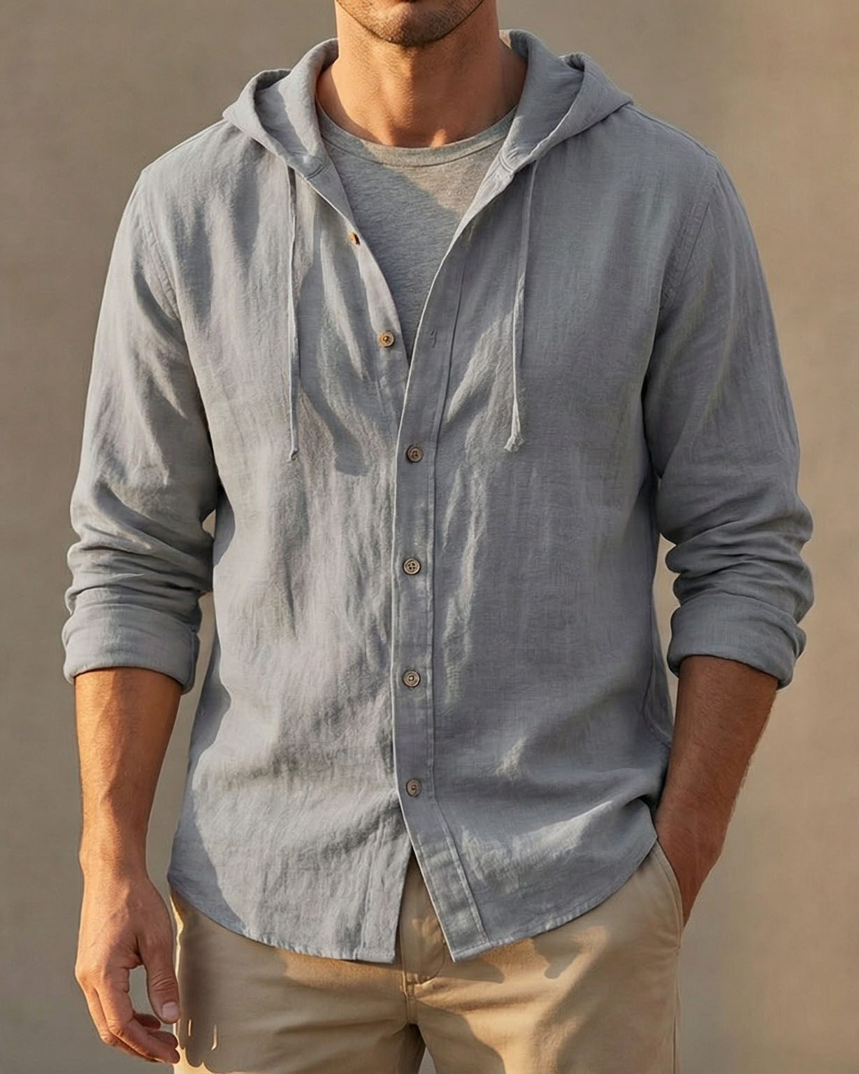 MANSSINO™ | Hooded Linen Blend Shirt