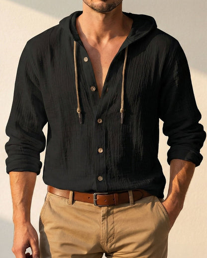 MANSSINO™ | Hooded Linen Blend Shirt