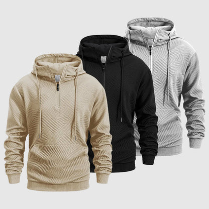 MANSSINO™ | Textured Quarter-Zip Sweatshirt