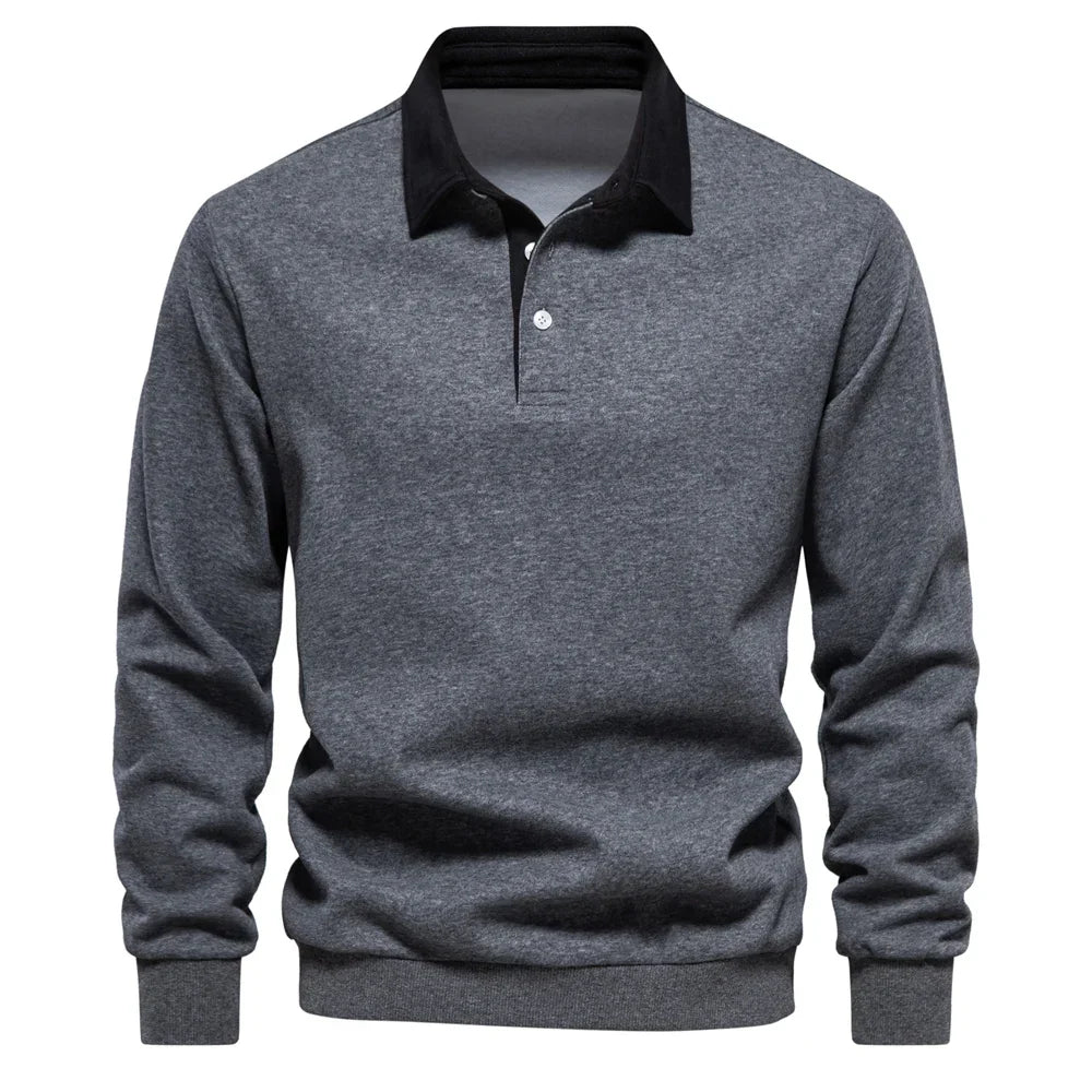 MANSSINO™ | Men's Cotton Polo Sweatshirt