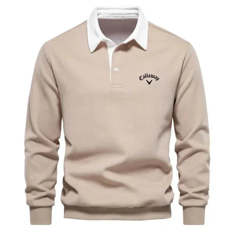 MONVIEL™ | Contrast-Collar Knit Polo Jumper