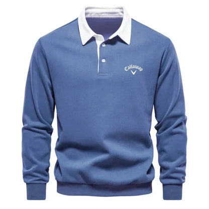 MONVIEL™ | Contrast-Collar Knit Polo Jumper