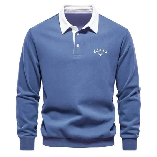 MONVIEL™ | Contrast-Collar Knit Polo Jumper