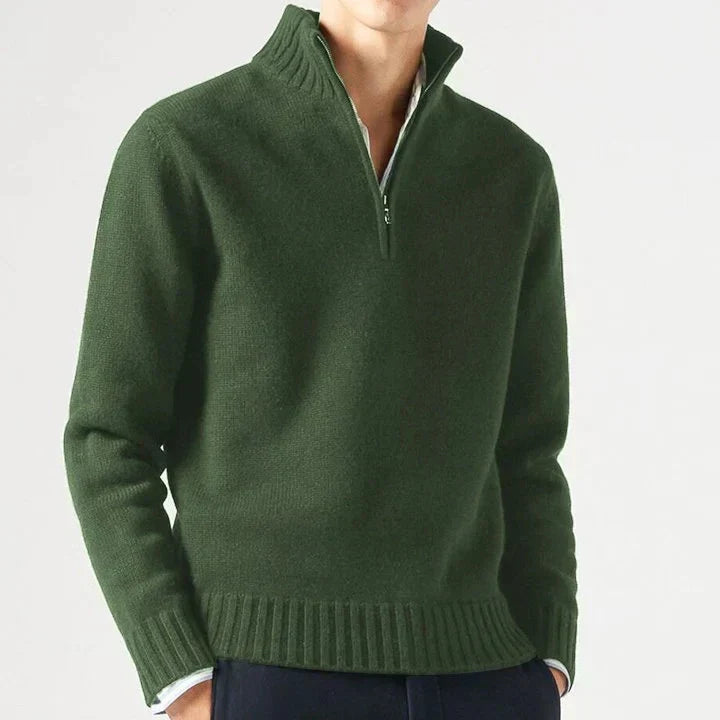 MONVIEL™ | Wool Half-Zip Turtleneck