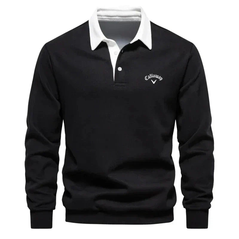 MONVIEL™ | Contrast-Collar Knit Polo Jumper