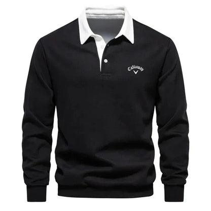MONVIEL™ | Contrast-Collar Knit Polo Jumper