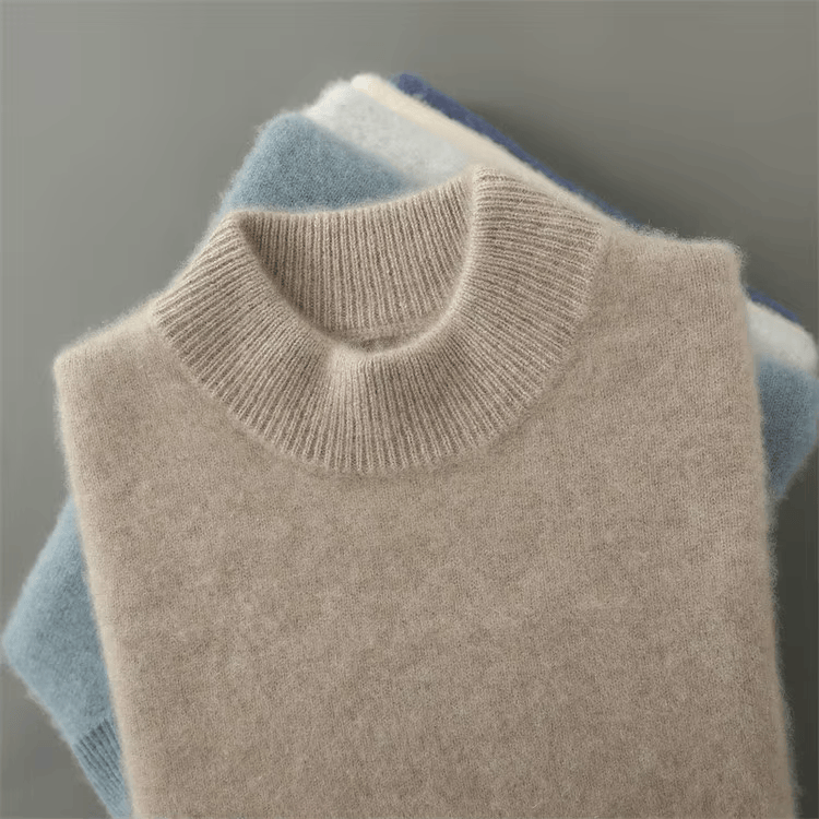 MANSSINO™ | Men's Fine Knit Mock-Neck Pullover