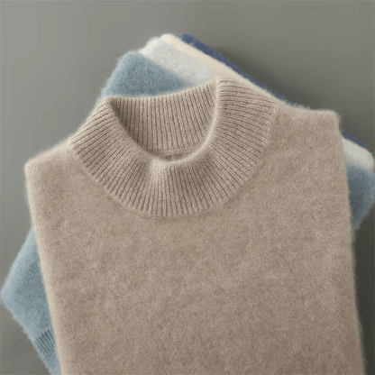 MANSSINO™ | Men's Fine Knit Mock-Neck Pullover