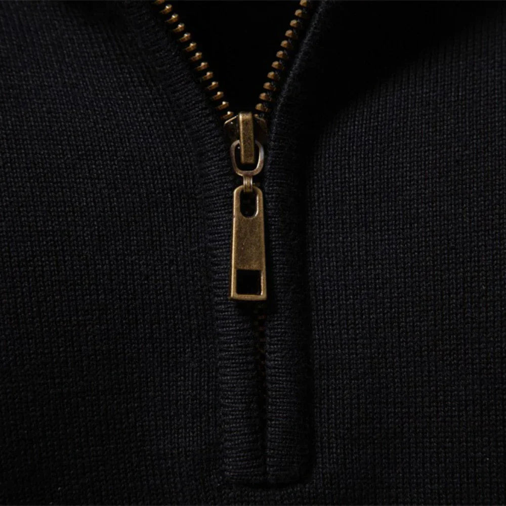 MANSSINO™ | Tonal Stripe Quarter-Zip Pullover