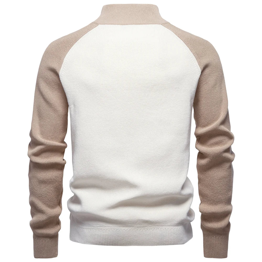 MANSSINO™ | Men's Cotton Zip-Neck Pullover