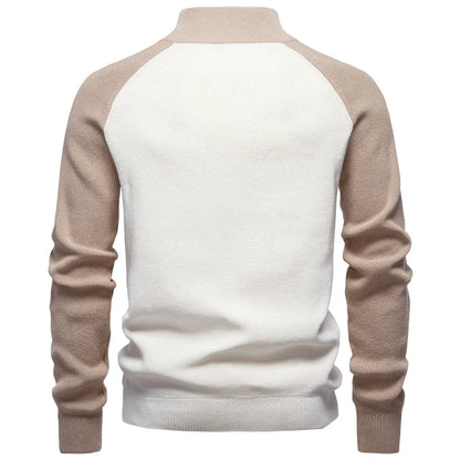 MANSSINO™ | Men's Cotton Zip-Neck Pullover