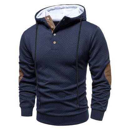 MANSSINO™ | Men's Hooded Button-Neck Knit Pullover