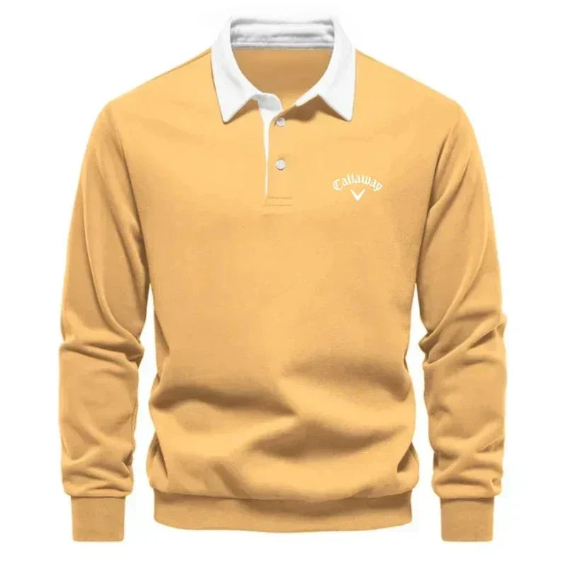 MONVIEL™ | Contrast-Collar Knit Polo Jumper