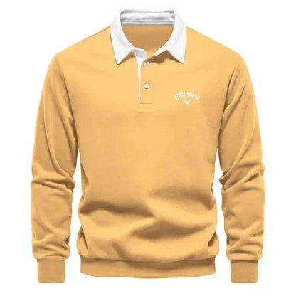 MONVIEL™ | Contrast-Collar Knit Polo Jumper