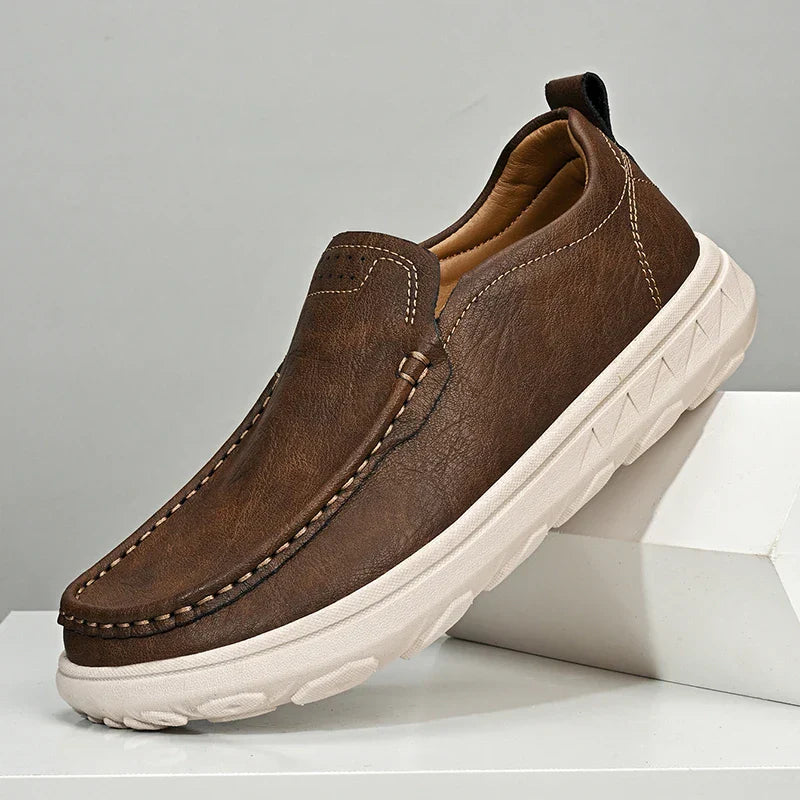 MANSSINO™ | Men's Textured Leather Slip-On with EVA Sole