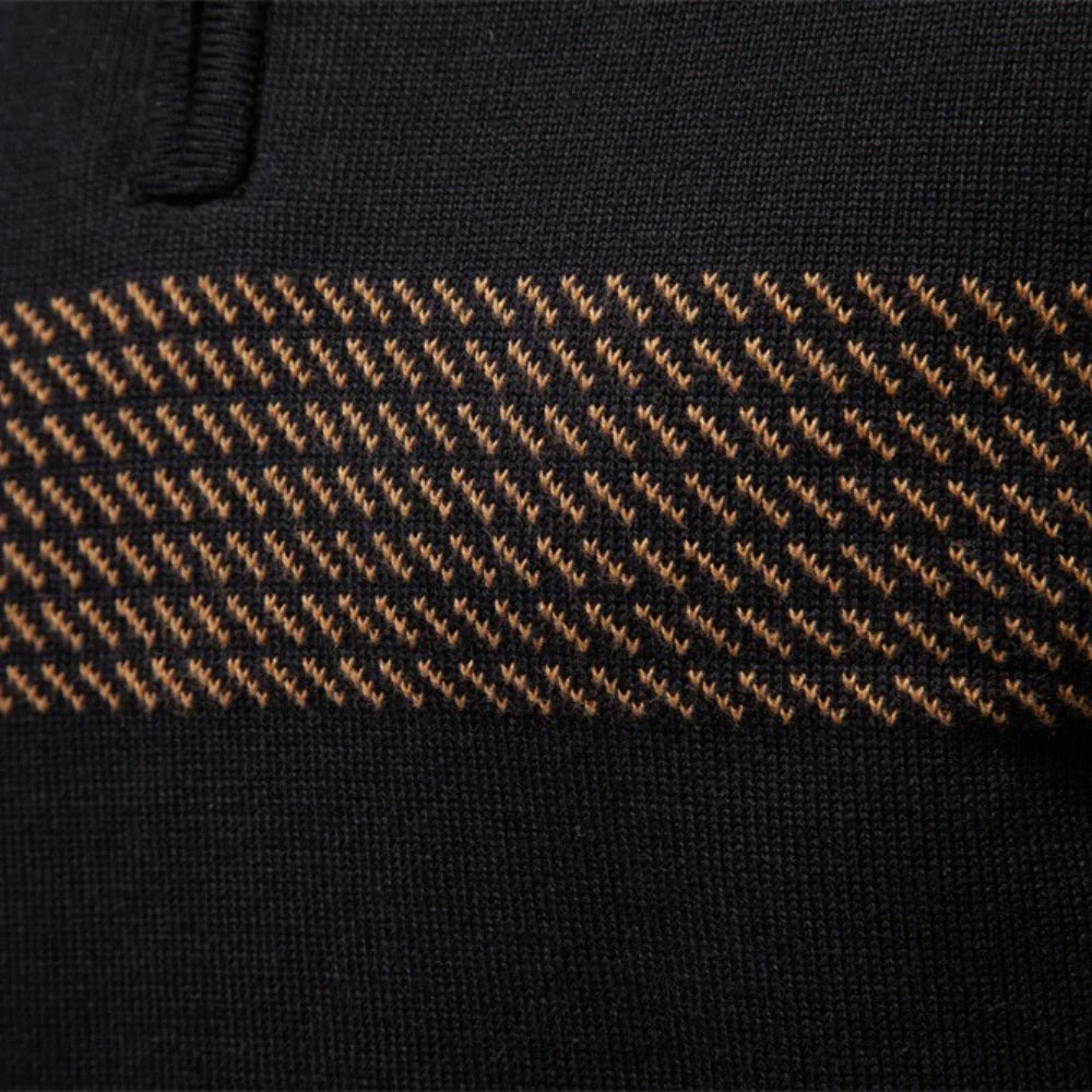 MANSSINO™ | Tonal Stripe Quarter-Zip Pullover