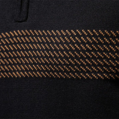 MANSSINO™ | Tonal Stripe Quarter-Zip Pullover