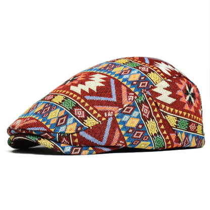 MONVIEL | Vintage Printed Flat Cap