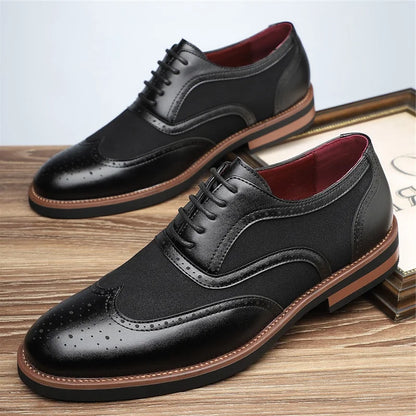 MANSSINO™ | Men's Leather Suede Wingtip Brogue