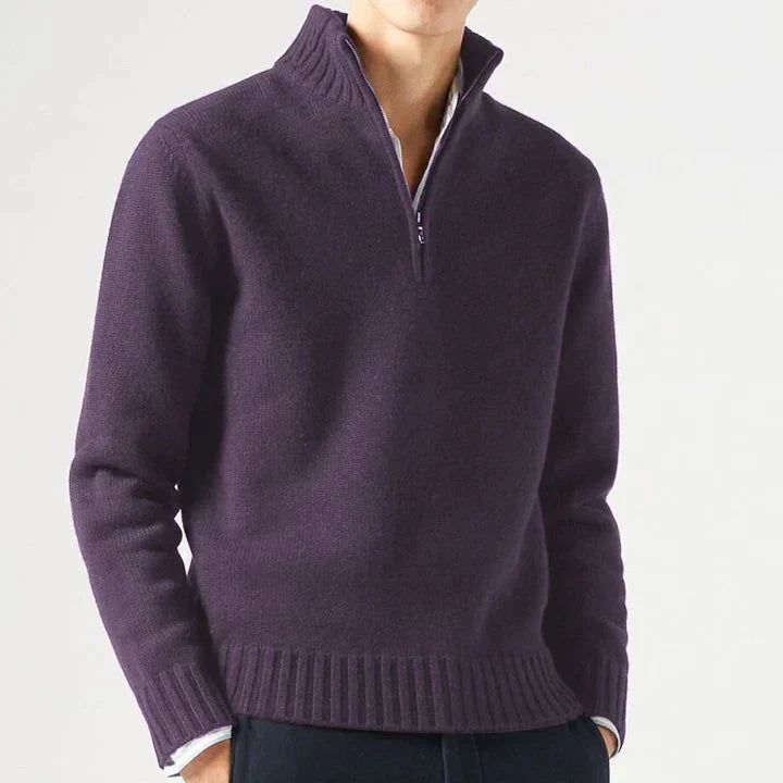 MONVIEL™ | Wool Half-Zip Turtleneck