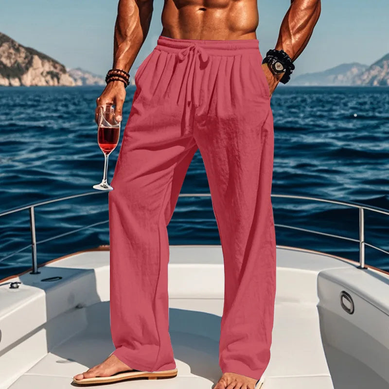MONVIEL | Breathable linen summer trousers