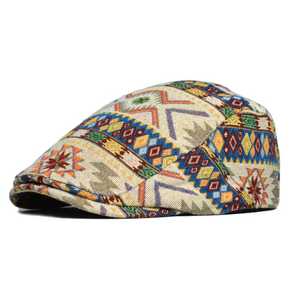 MONVIEL | Vintage Printed Flat Cap