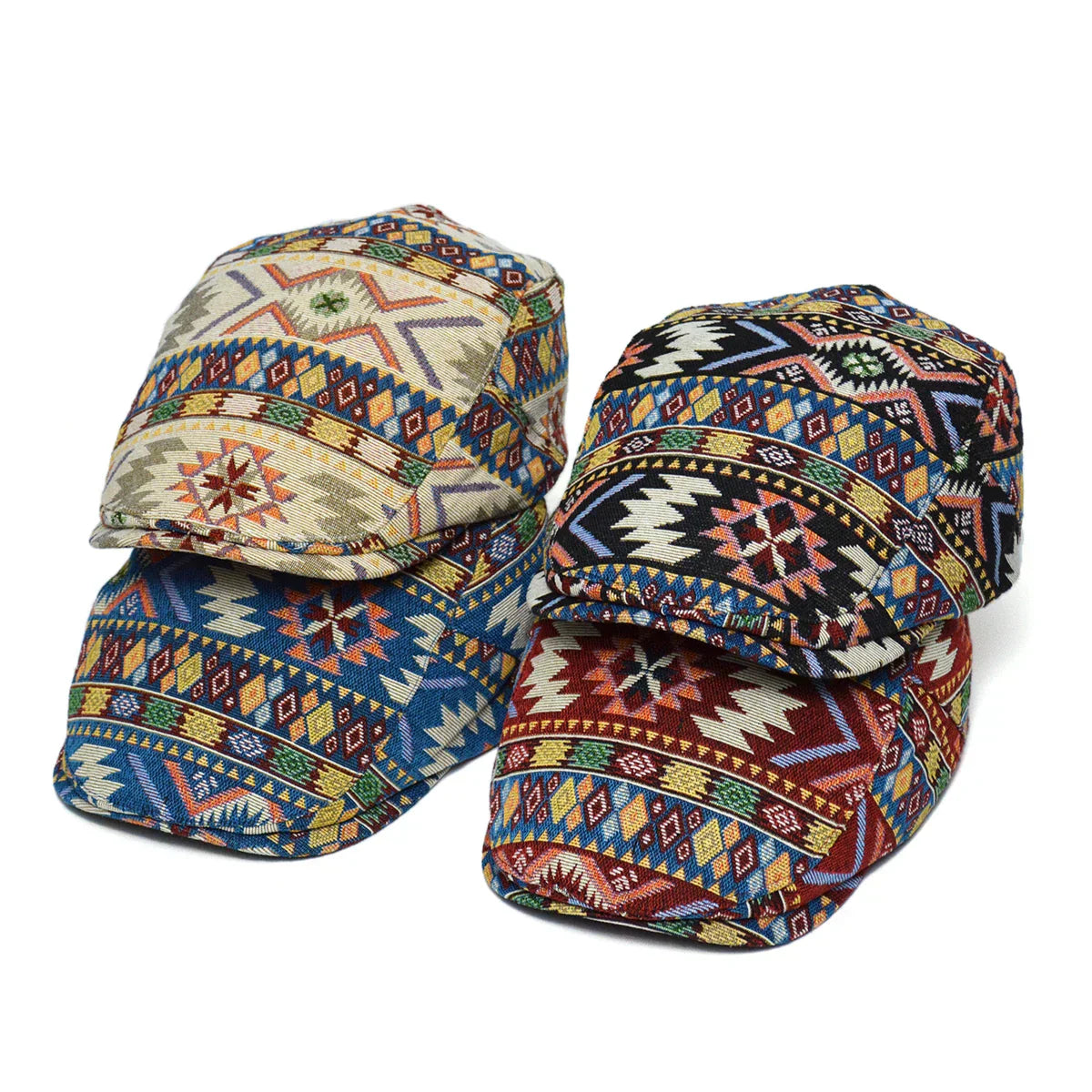 MONVIEL | Vintage Printed Flat Cap