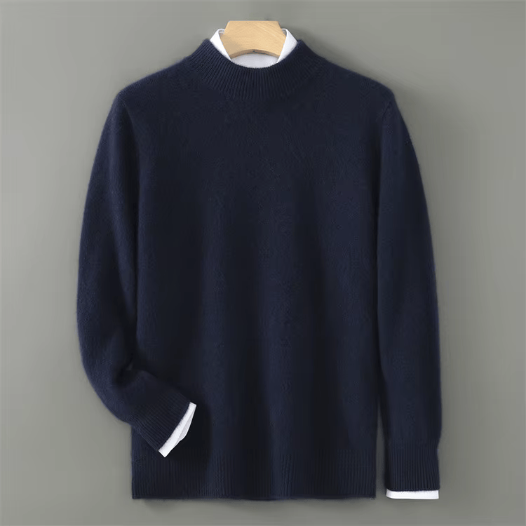 MANSSINO™ | Men's Fine Knit Mock-Neck Pullover