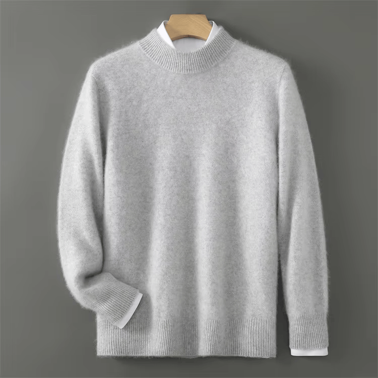 MANSSINO™ | Men's Fine Knit Mock-Neck Pullover