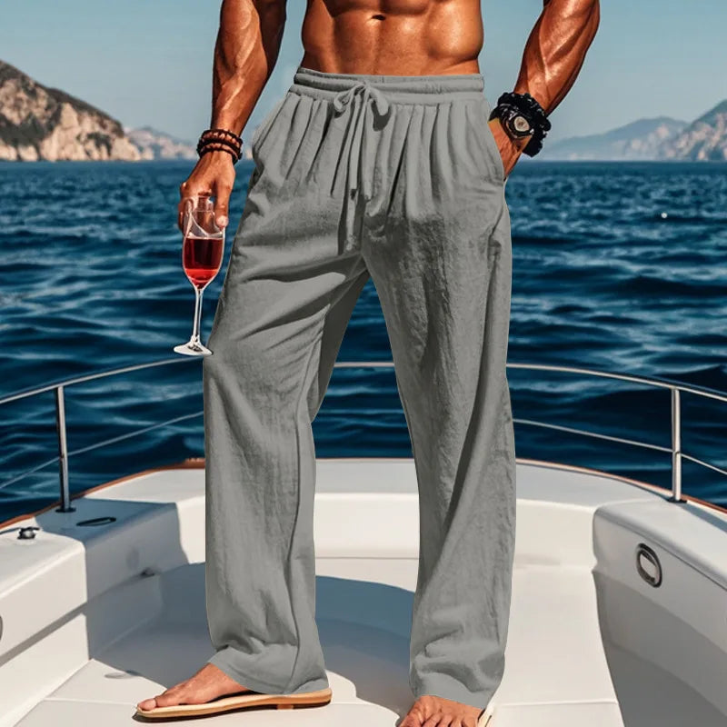 MONVIEL | Breathable linen summer trousers