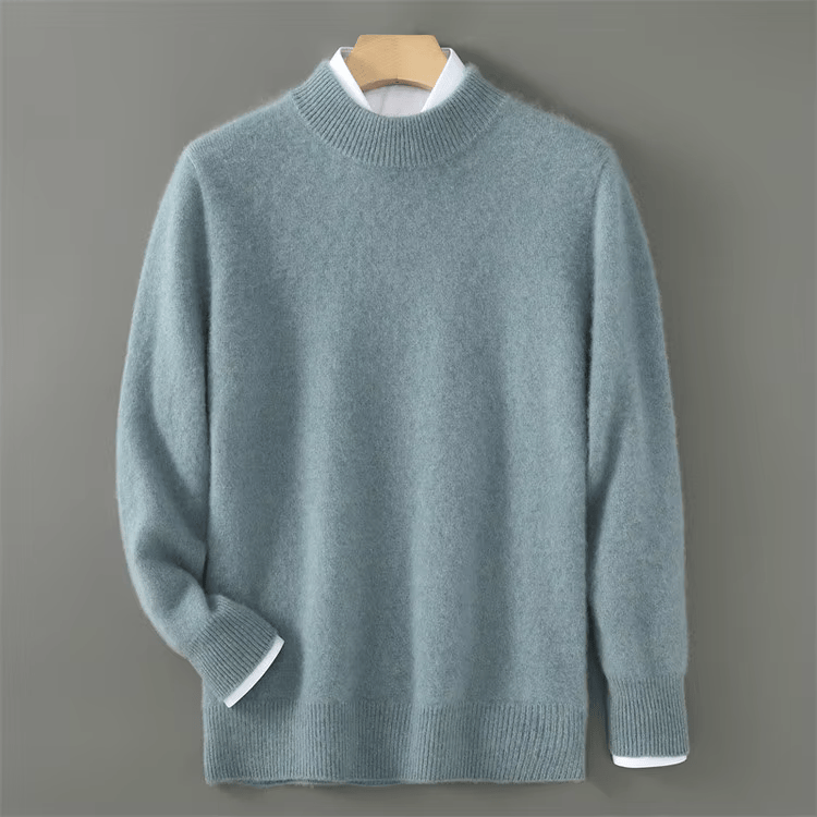 MANSSINO™ | Men's Fine Knit Mock-Neck Pullover