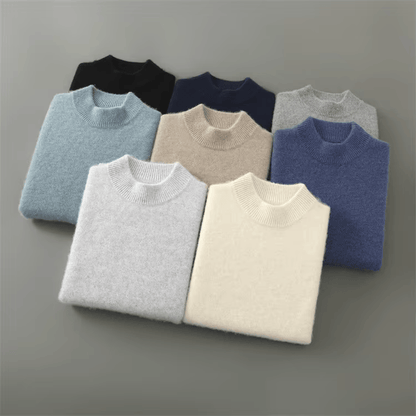 MANSSINO™ | Men's Fine Knit Mock-Neck Pullover