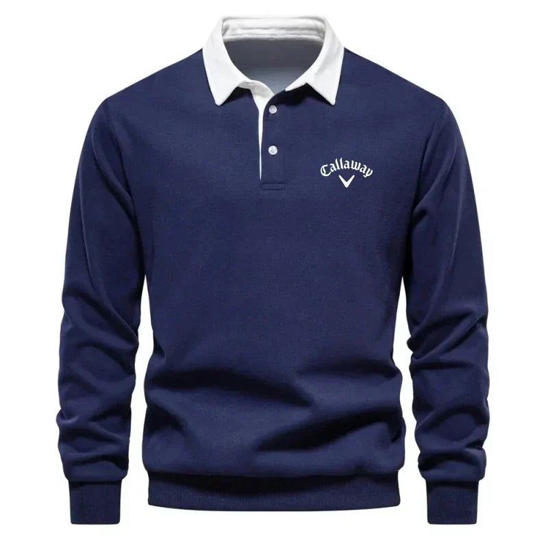 MONVIEL™ | Contrast-Collar Knit Polo Jumper