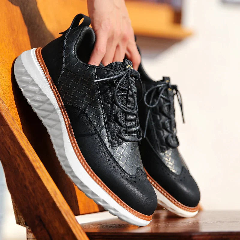MANSSINO™ | Men's Woven Leather Urban Sneaker