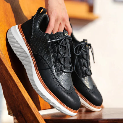 MANSSINO™ | Men's Woven Leather Urban Sneaker