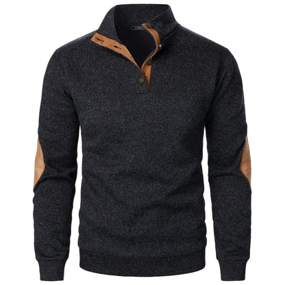 Maël™ | Pull homme col montant boutonné