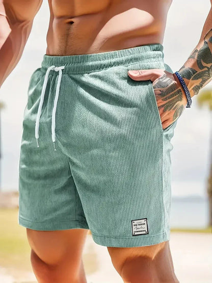 MANSSINO™ | Men's Textured Stripe Drawstring Shorts