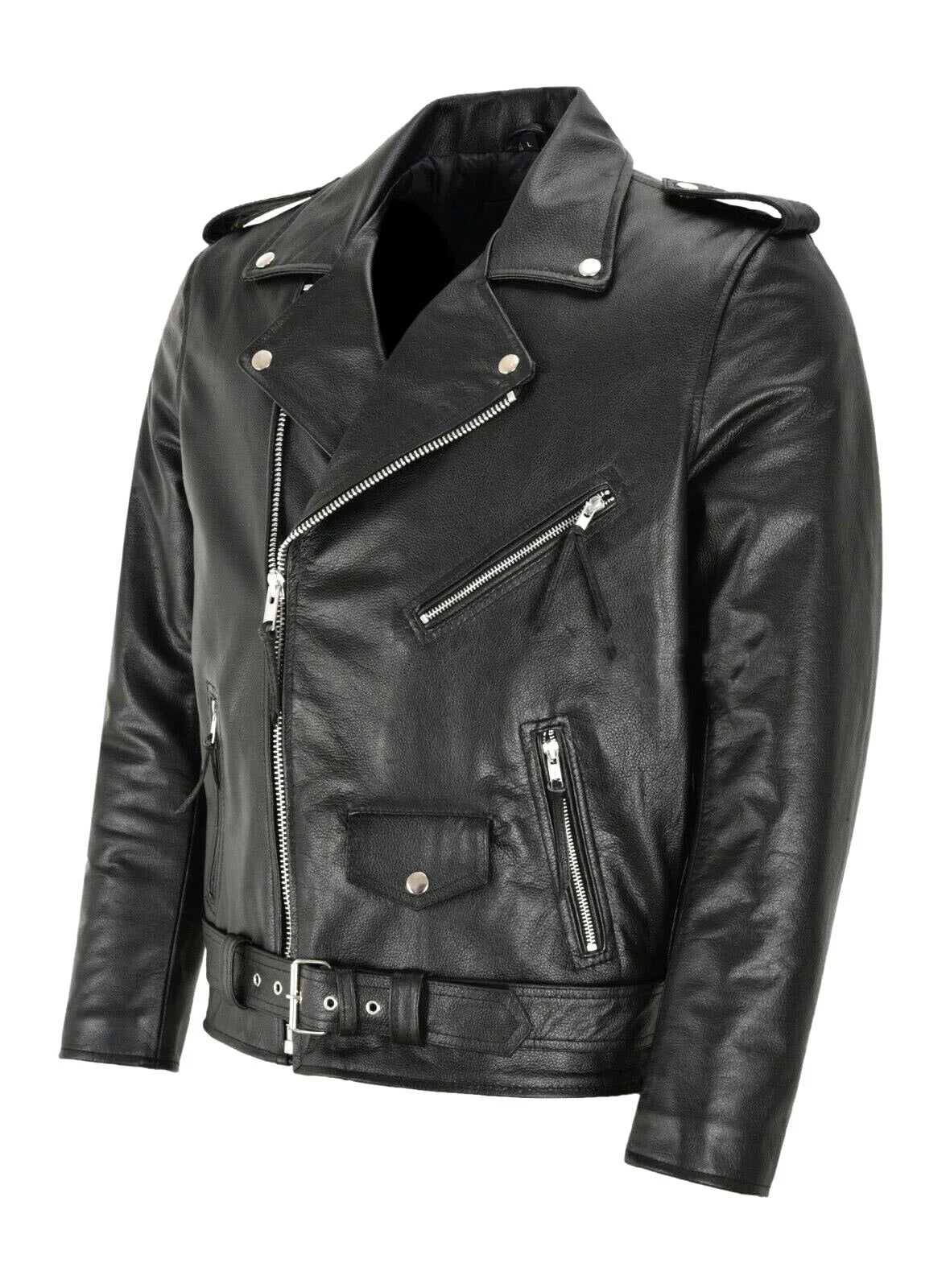 MONVIEL | Mens Leather Biker Jacket