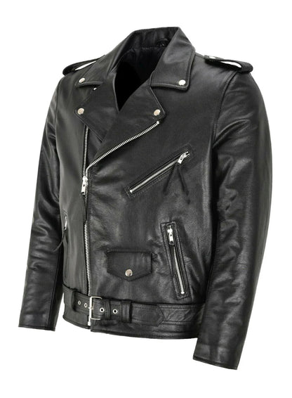 MONVIEL | Mens Leather Biker Jacket