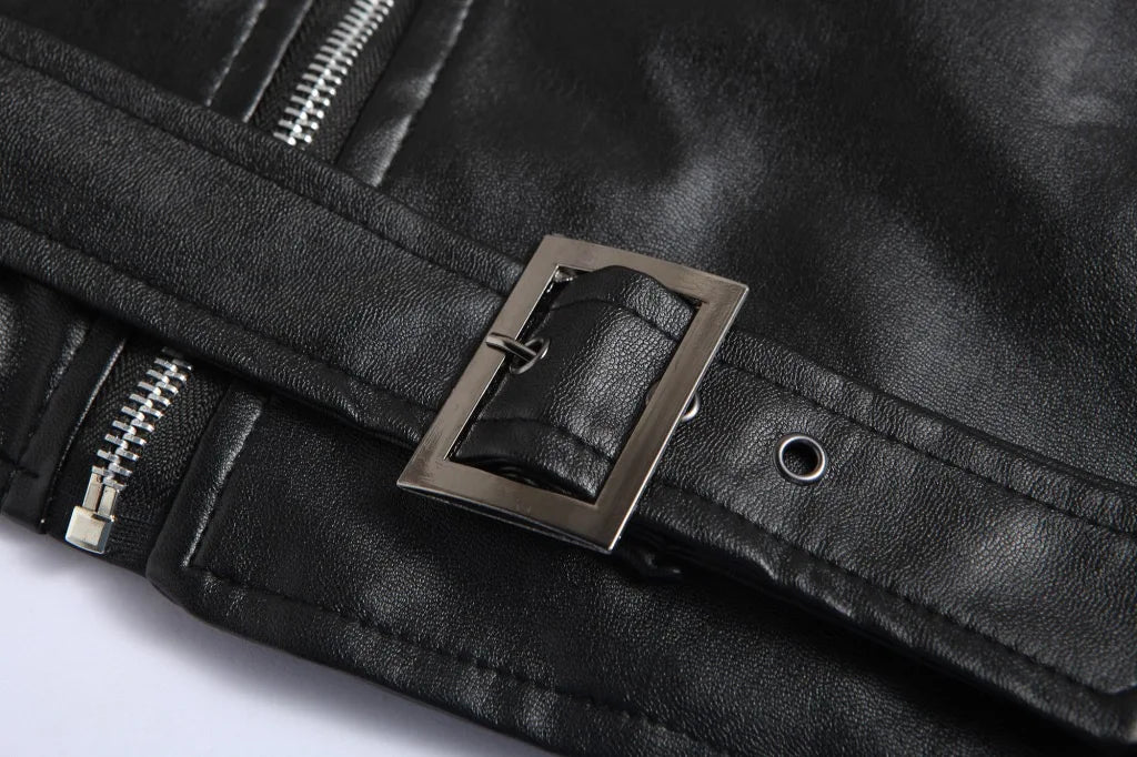 MONVIEL | Mens Leather Biker Jacket