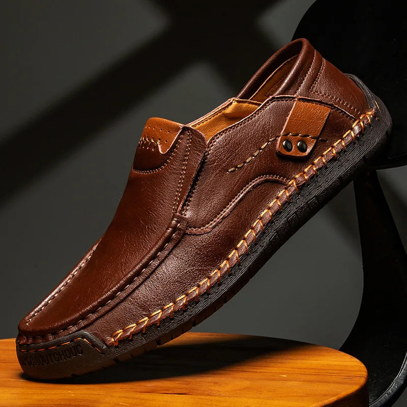 MANSSINO™ | Men's Polished Leather Slip-On Loafer