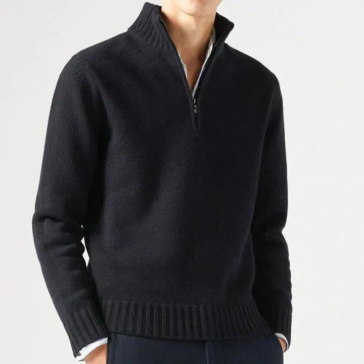 MONVIEL™ | Wool Half-Zip Turtleneck