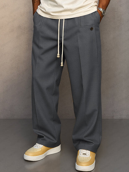 MONVIEL | Mens Smart Tie-Waist Trousers