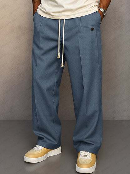MONVIEL | Mens Smart Tie-Waist Trousers