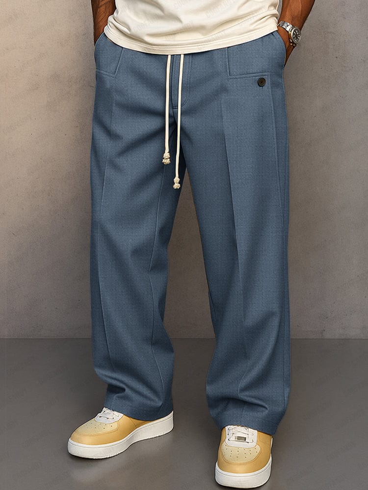 MANSSINO™ | Men's Wide-Leg Cotton Drawstring Trousers