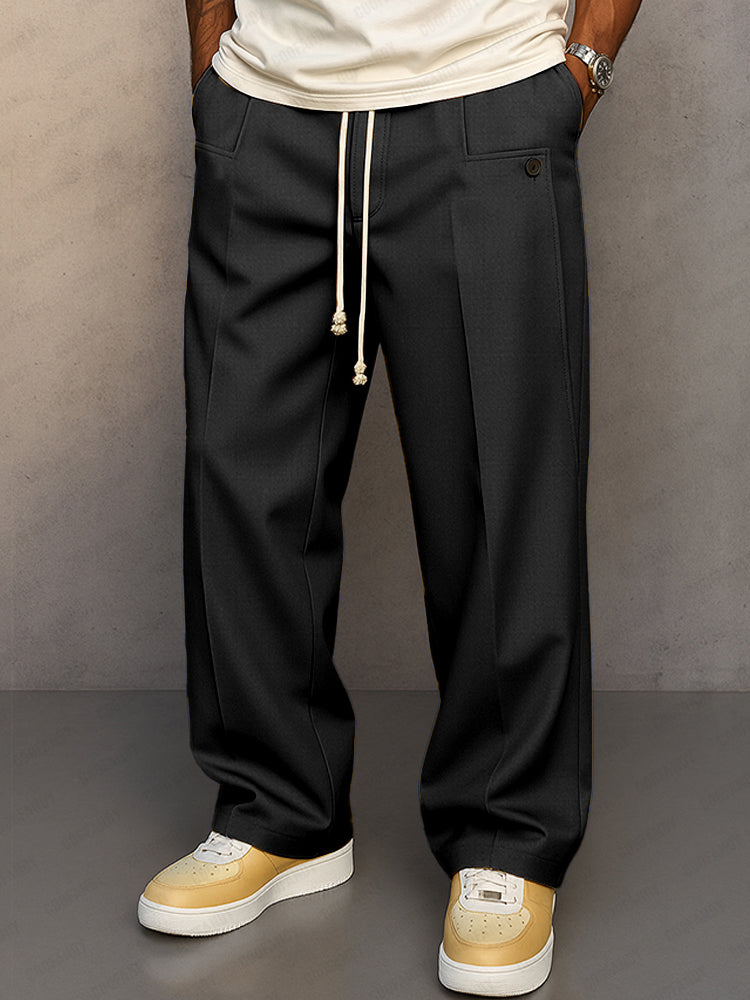 MONVIEL | Mens Smart Tie-Waist Trousers