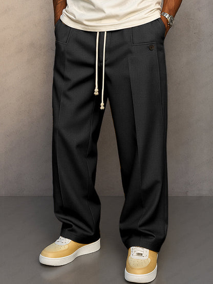 MONVIEL | Mens Smart Tie-Waist Trousers