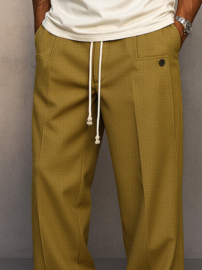 MONVIEL | Mens Smart Tie-Waist Trousers